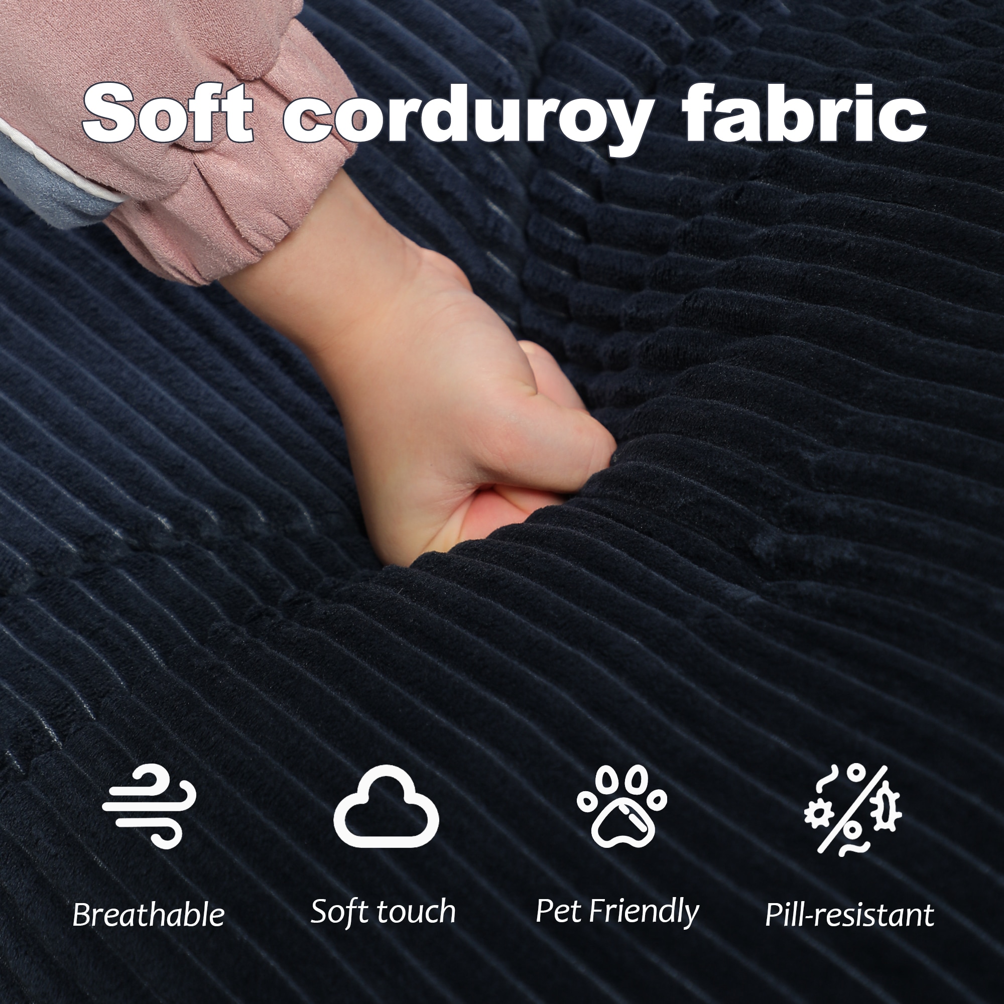 Orthopaedic Compression Sofa Bed For Adults And Pets Dark Blue_voghion.com